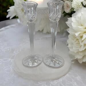 Gorham 1831 Lady Ann Lead Crystal Candlesticks Pair 8" Full Lead Crystal Germany